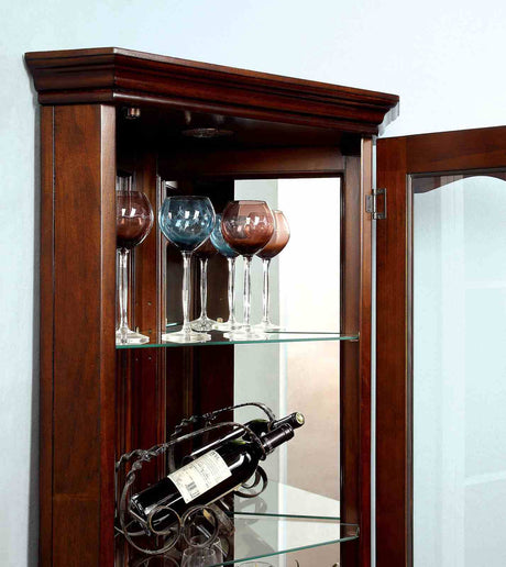 Ortley Traditional Curio Cabinet with Framed Glass Door - Walnut – Brown, view 2
