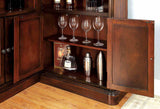 Voltaire Traditional Home Bar Collection - Lighted Corner Curio with Wine Storage & Standing Bar Table – Brown & Gray, view 5