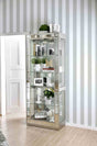 Carrollton Contemporary 5-Tier Curio Cabinet with Tempered Glass & Mirror Accents - 