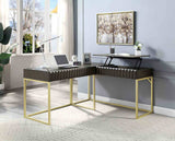 Freiburg Transitional Lift-Top Corner Desk with USB & Power - Walnut
