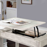 Galarga L-Shaped Corner Desk with Lift-Top - USB Port & Power Outlet in Antique White – White, view 3