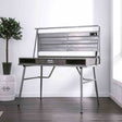 Mccredmond Industrial Metal Desk with USB, Drawer & Shelves
