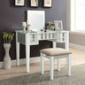 Joyce Transitional Vanity with Mirror & Padded Stool - White