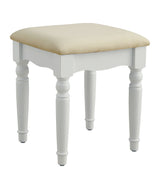 Athy Transitional Vanity Set with Stool - 3-Sided Mirror & Storage Drawers – Silver & White, view 5
