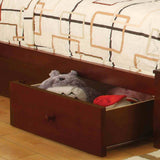 Carus Transitional Twin Panel Bed & 4-Piece Bedroom Set - Paneled Headboard with Slat Kit in Cherry – Brown, view 3