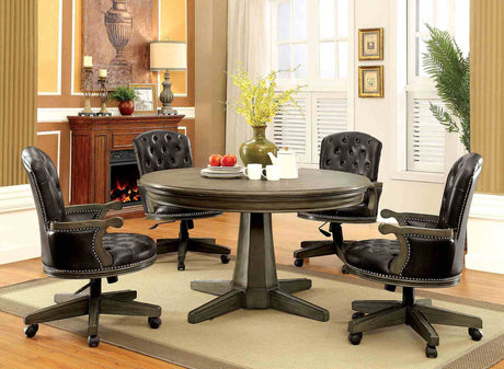 Yelena 54" Round Convertible Game Table, Set & Arm Chair - Game Table Only