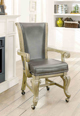 Melina 88" Convertible Game & Dining Table, 7-Piece Set & Caster Arm Chairs - 2 Arm Chairs with Casters