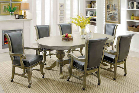 Melina 88" Convertible Game & Dining Table, 7-Piece Set & Caster Arm Chairs - Game Table Only