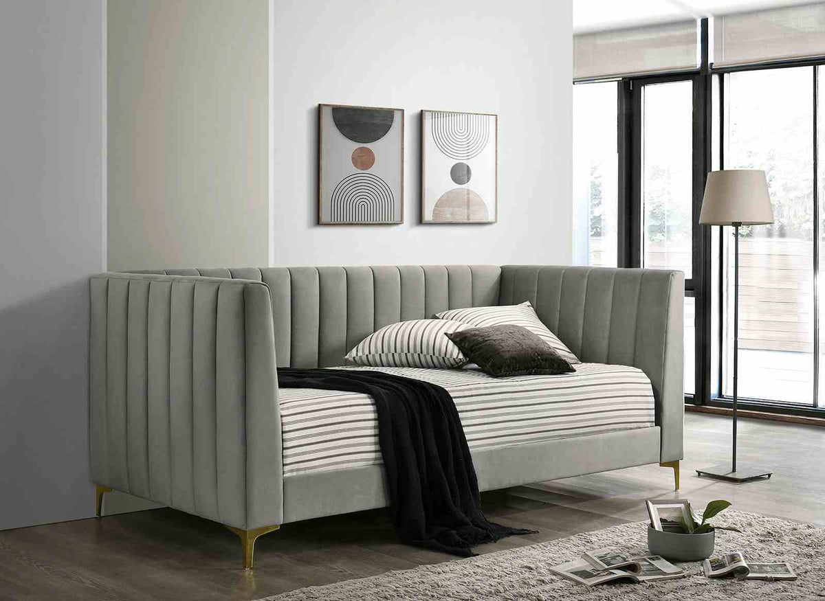 Neoma Contemporary Channel-Tufted Twin Daybed - 