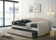 Kosmo Channel-Tufted Upholstered Twin Daybed with Trundle - 