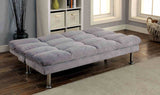 Saratoga Contemporary Futon Sofa Bed - Microfiber with Chrome Legs – Brown & Gray, view 5