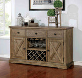 Julia Rustic Dining Collection with Nailhead Trim - Server (60")