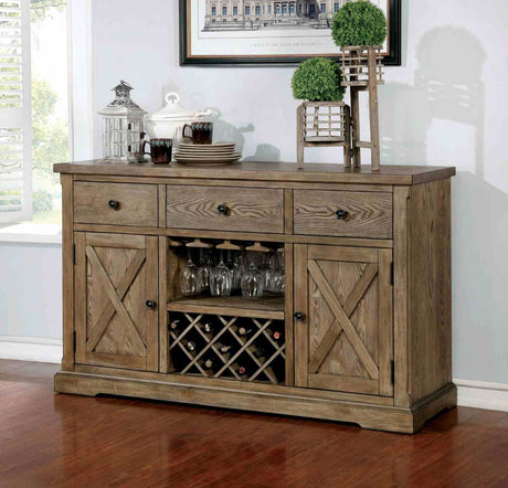 Julia Rustic Dining Collection with Nailhead Trim - Server (60")