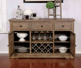 Julia Rustic Dining Collection with Nailhead Trim - Round Pedestal & Extendable Trestle Tables, Chairs & Wine Server in Light Oak – Natural & Beige, view 13