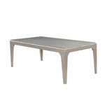 Diocles Transitional 84" Dining Table, Sets & Bench - Antique Mirror Inserts & Button Tufted Nailhead Chairs in Silver Gray – Gray & Silver, view 4