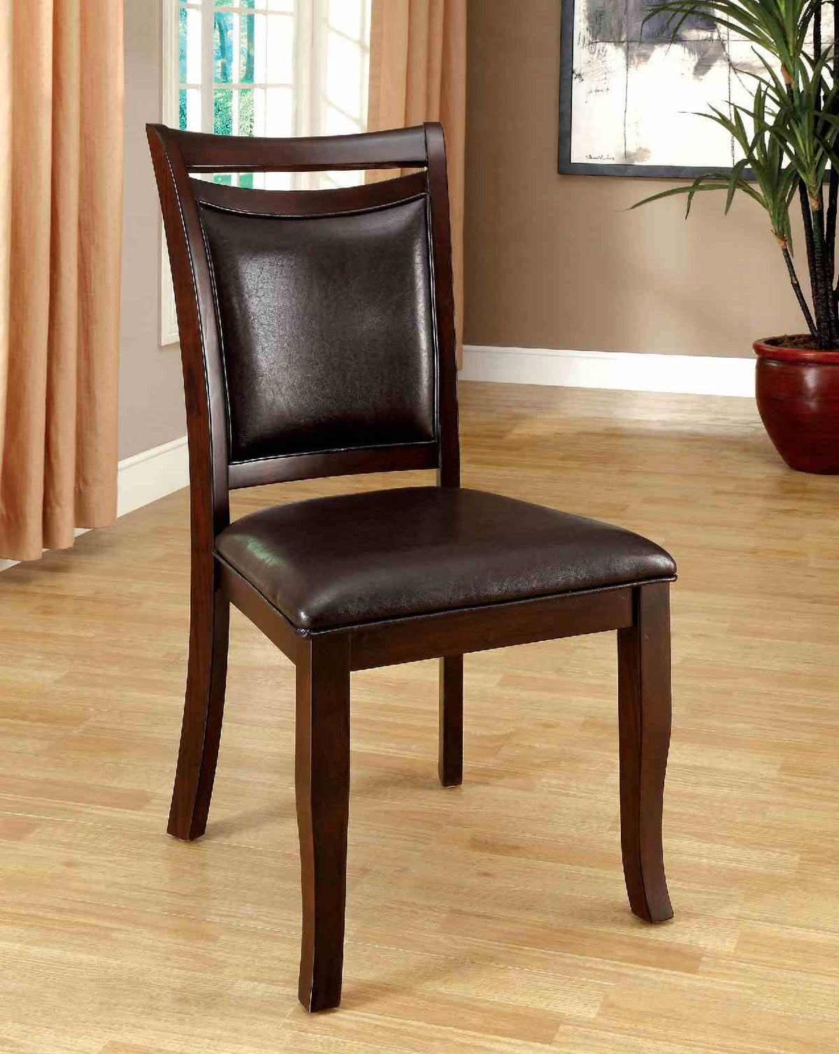 Woodside Transitional Extendable Dining Table & 7-Piece Set - 54"-72" with Leatherette Chairs in Dark Cherry – Brown, view 4
