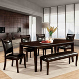 Woodside Transitional Extendable Dining Table & 7-Piece Set - 54"-72" with Leatherette Chairs in Dark Cherry – Brown, view 3
