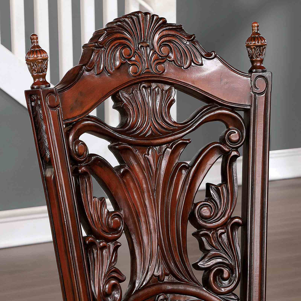 Canyonville Traditional Dining Collection - 120" Extendable Double Pedestal Table, Chairs & Hutch in Brown Cherry – Brown, view 8