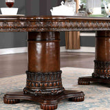 Canyonville Traditional Dining Collection - 120" Extendable Double Pedestal Table, Chairs & Hutch in Brown Cherry – Brown, view 2