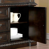 Lombardy Traditional 112" Extendable Trestle Dining Collection - Carved Details, Chairs & Hutch in Walnut – Brown, view 10