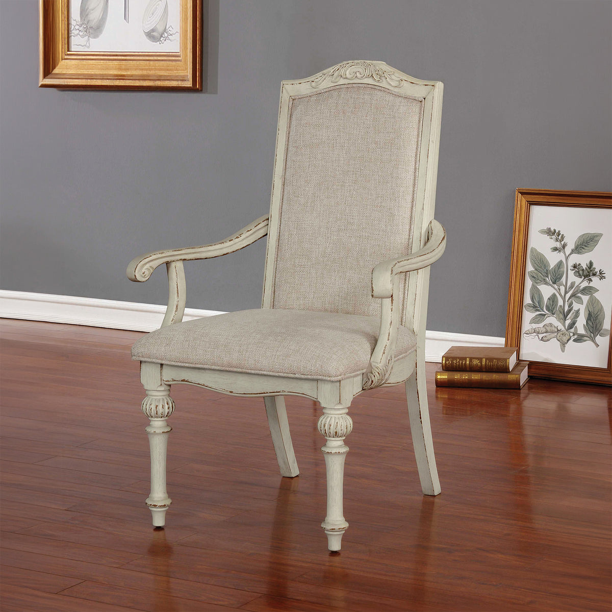 Arcadia Rustic Dining Collection with Wood Inlay - 2 Arm Chairs
