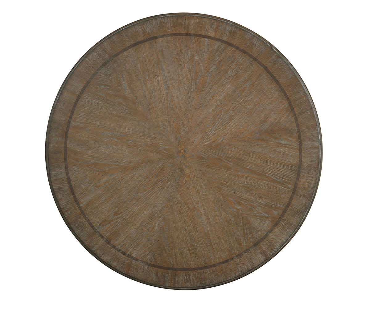 Arcadia Rustic Dining Collection with Wood Inlay - Round & Extendable Tables, Chairs, Server & Oval Mirror in Antique White or Rustic Natural – White & Beige, view 11
