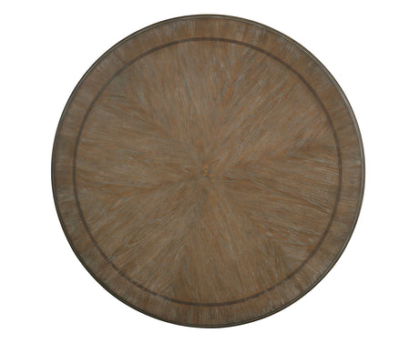 Arcadia Rustic Dining Collection with Wood Inlay - Round & Extendable Tables, Chairs, Server & Oval Mirror in Antique White or Rustic Natural – White & Beige, view 11