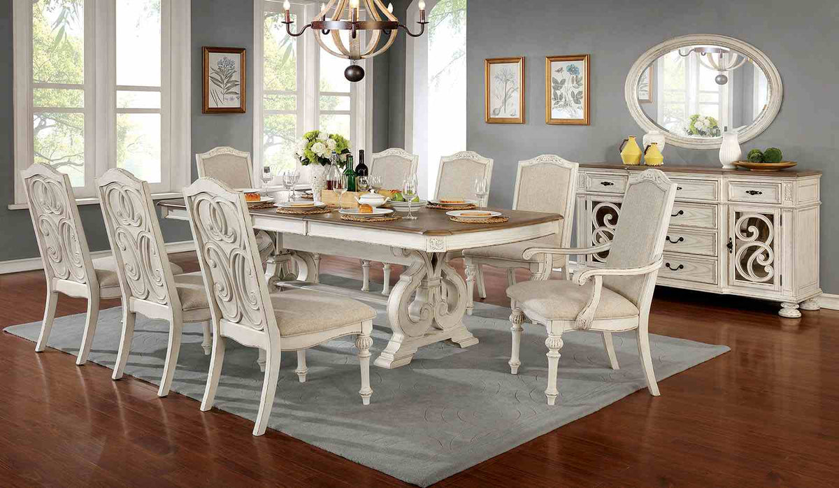 Arcadia Rustic Dining Collection with Wood Inlay - Extendable Table Only (78"-96")