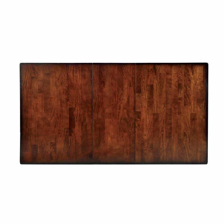 Dickinson Transitional Extendable Dining Table & Set - 60"-78" with Leatherette Chairs in Dark Cherry – Brown, view 2