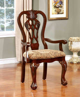 Elana Traditional Dining Collection - Round Pedestal & 89" Extendable Tables, Damask Chairs & Hutch in Brown Cherry – Brown, view 4