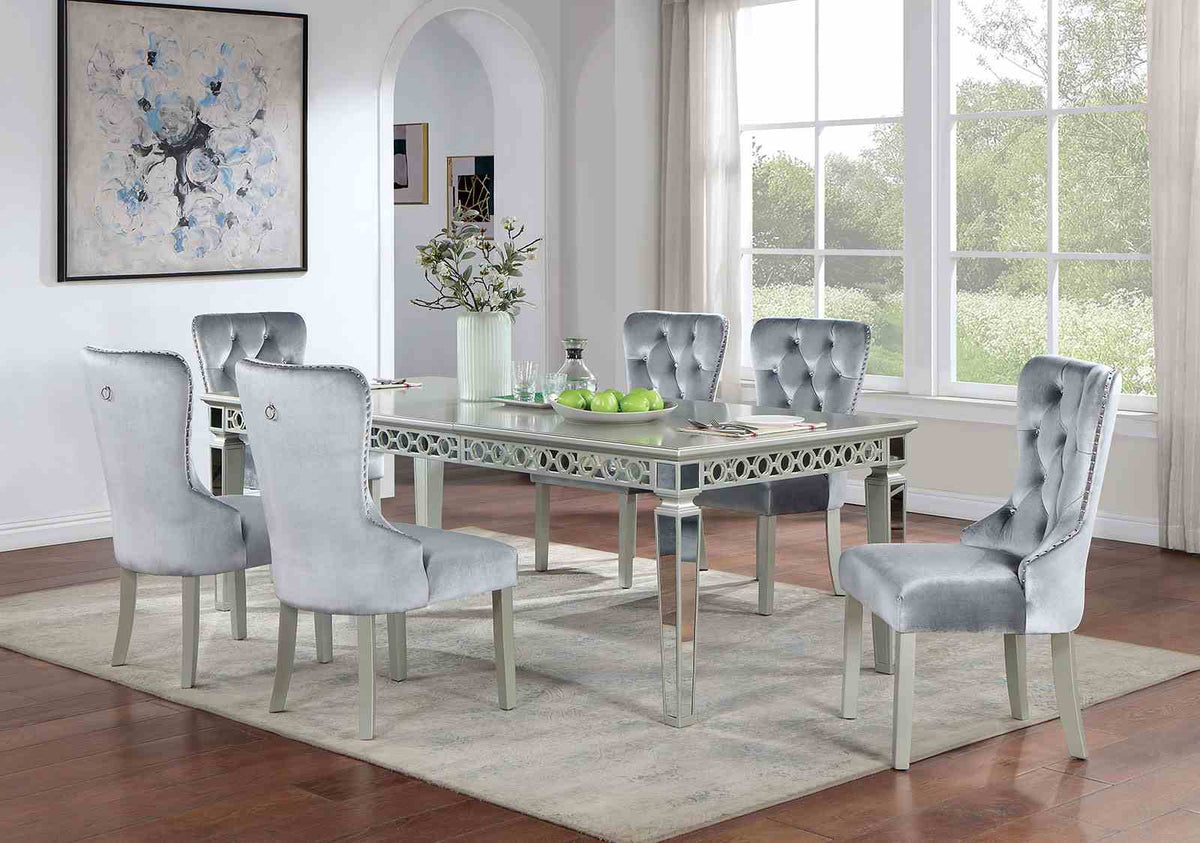 Adalia Glam 90" Extendable Dining Table & Wingback Chairs - Extendable Table Only (72"-90")