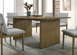 St Gallen Mid-Century Modern 72" Dining Table & 7-Piece Set - Tapered Legs in Natural Tone & Light Gray – Natural & Gray, view 2