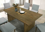 St Gallen Mid-Century Modern 72" Dining Table & 7-Piece Set - Tapered Legs in Natural Tone & Light Gray – Natural & Gray, view 3