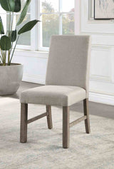 San Antonio Rustic Trestle Dining Collection - 84" Extendable Table & Upholstered Chairs in Gray – Gray, view 4