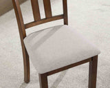 Medford Transitional 7-Piece Dining Set - 60" Rectangular Table & Padded Chairs in Walnut & Beige – Brown & Beige, view 4