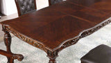 Nouvelle Traditional Dining Collection - 95" Extendable Table, Tufted Chairs & Hutch Buffet in Brown Cherry – Brown, view 3