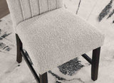 Opheim Contemporary Boucle Dining Chairs, Set of 2 - Vertical Pleated Back & Black Wood Legs in Gray – Gray & Black, view 2