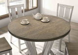 Dakota Rustic Farmhouse 48" Round Counter Height Table, Set & Chairs - Antique White and Ash Brown – White & Brown, view 3