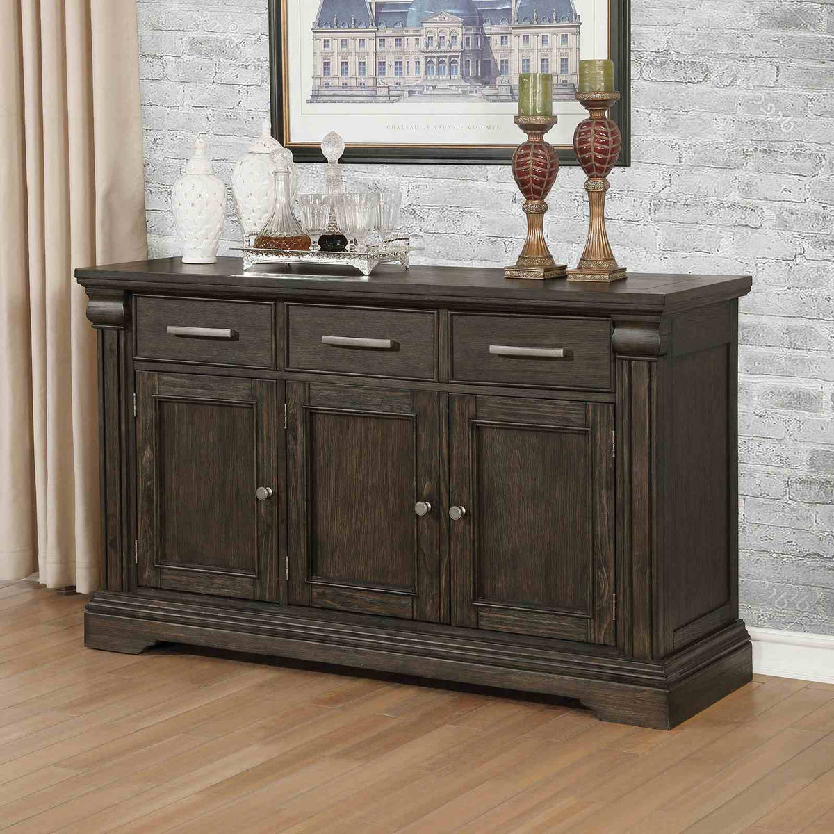 Faulk Transitional Extendable Double Pedestal Dining Collection - Server