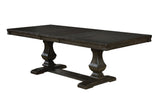 Faulk Transitional Extendable Double Pedestal Dining Collection - Table, Nailhead Chairs, Bench & Server in Espresso & Warm Gray – Brown & Gray, view 5