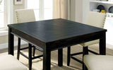 Kristie Rustic 5-Piece Counter Height Dining Set - 42" Square Table & Nailhead Linen Chairs in Antique Black – Black & Beige, view 2