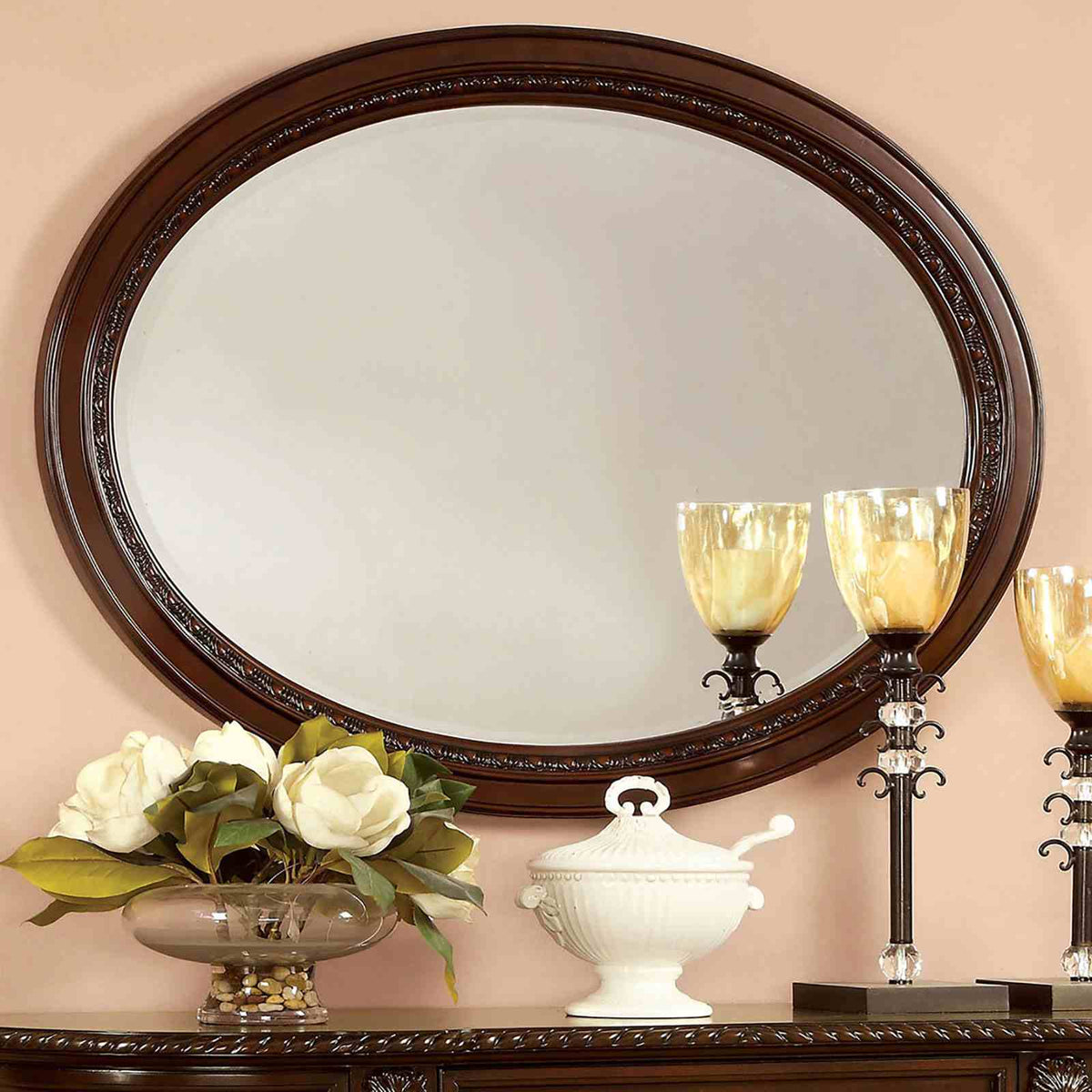 Bellagio Traditional Dining Collection - Oval Wall Mirror