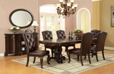 Bellagio Traditional Dining Collection - 60" Round or 108" Extendable Pedestal Table, Chairs, Server & Mirror in Brown Cherry – Brown, view 16