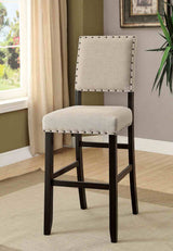 Sania Rustic Counter Height Dining Collection - Linen-Like Upholstered Seating & Distressed Antique Black or Rustic Oak – Black & Beige, view 18