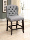 Sania Rustic Counter Height Dining Collection - Linen-Like Upholstered Seating & Distressed Antique Black or Rustic Oak – Black & Beige, view 17