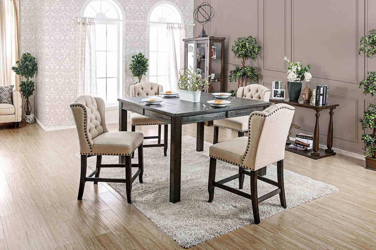 Sania Rustic Bar & Counter Height Dining Collection - Square Counter Height Table Only (54")