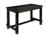 Sania Rustic Counter Height Dining Collection - Linen-Like Upholstered Seating & Distressed Antique Black or Rustic Oak – Black & Beige, view 4