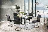 Richfield Contemporary 59" Tempered Glass Dining Table - Black & Chrome