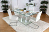 Richfield Contemporary 59" Tempered Glass Dining Table - White & Chrome