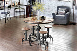 Foskey Industrial Swivel Counter Height Stools (Set of 2) - Fire Hydrant Base in Antique Black & Natural – Black & Natural, view 2